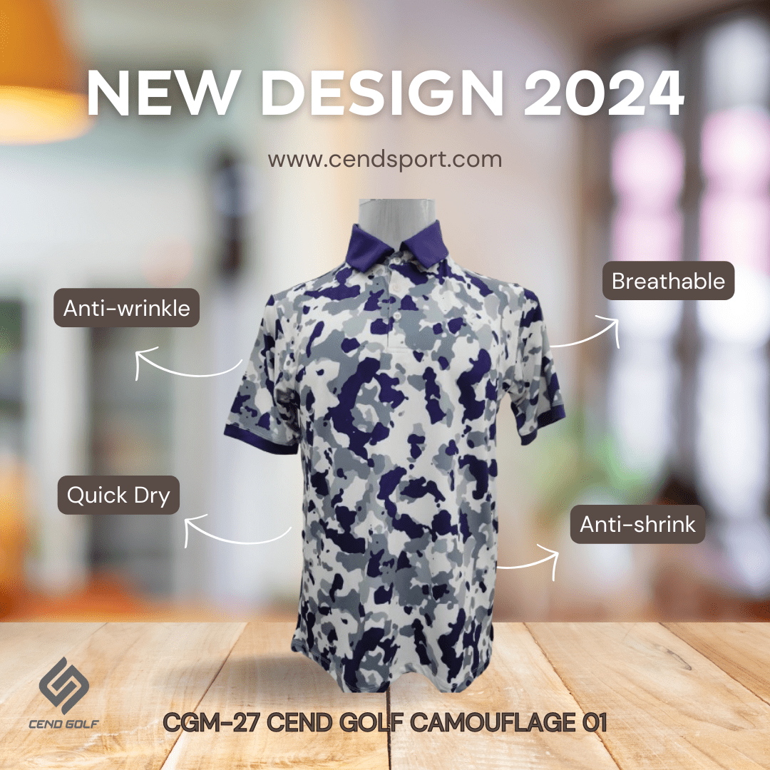CEND Golf Men T-Shirt Camouflage 01 (Dark Blue)