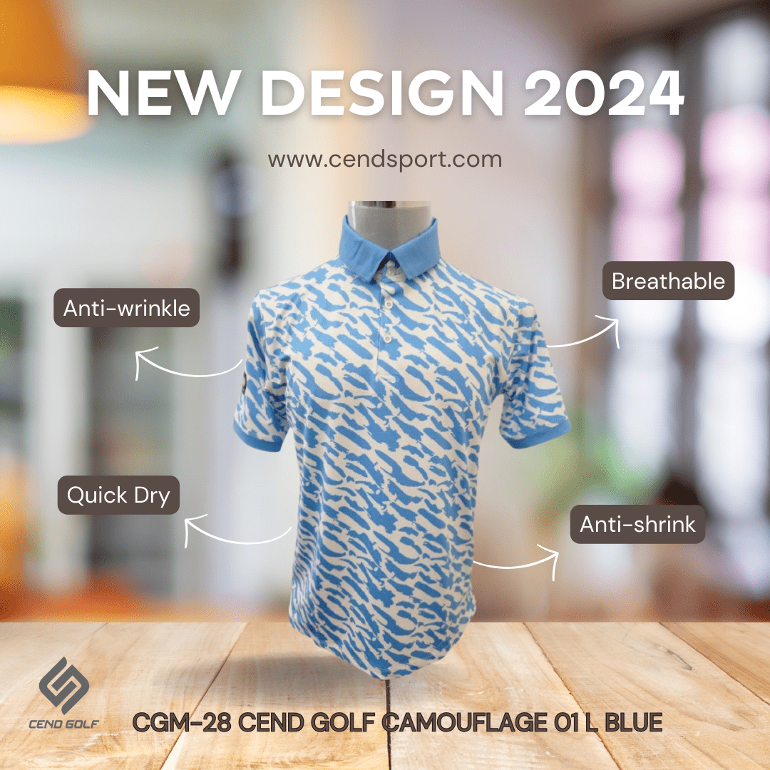CEND Golf Men T-Shirt Camouflage 01 (Light Blue)