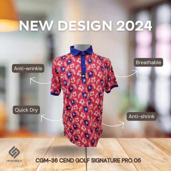 CEND Golf Men T-Shirt Signature Pro 05 (Red Blue)