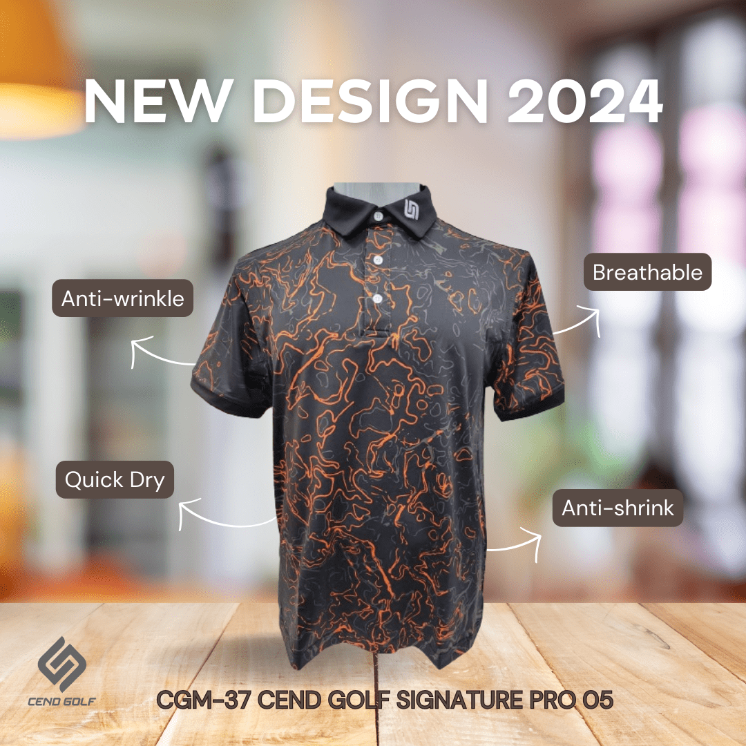 CEND Golf Men T-Shirt Signature Pro 06 (Black Orange)