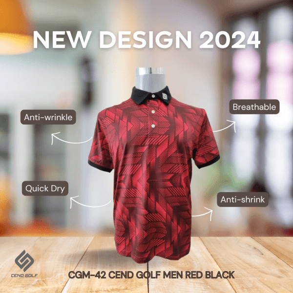 CEND Golf Men T-Shirt (Black Red)