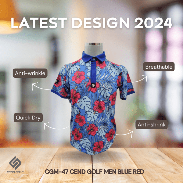 CEND Golf Men T-Shirt (Blue Red)