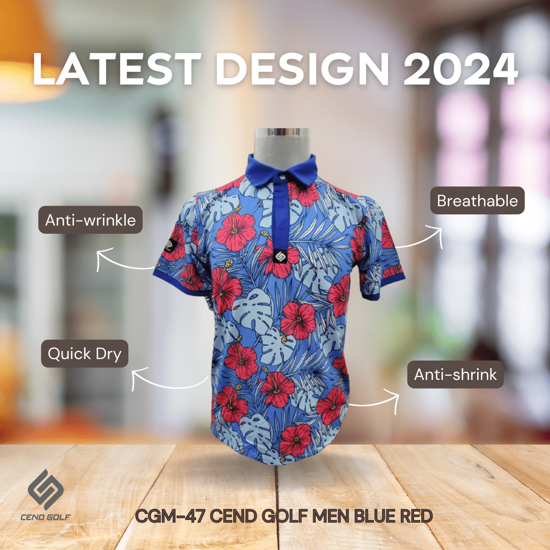 CEND Golf Men T-Shirt (Blue Red)