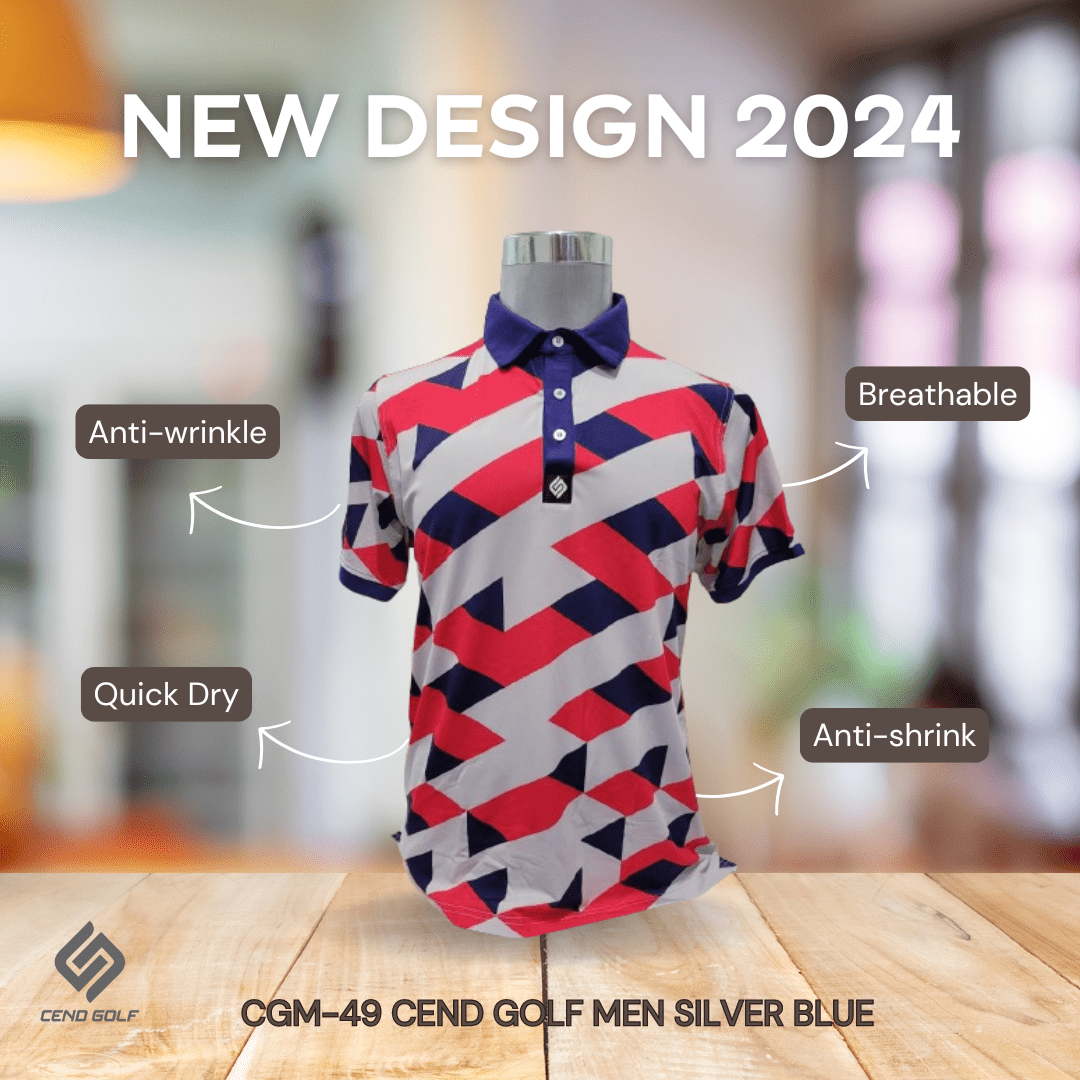 CEND Golf Men T-Shirt (Silver Blue) CGM-49