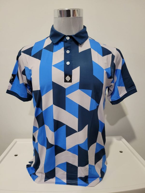 CEND Golf Men T-Shirt (Blue Silver) CGM-54