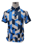 CEND Golf Men T-Shirt (Blue Silver) CGM-54