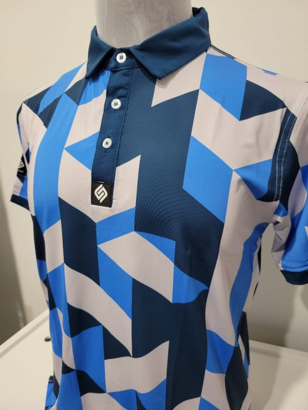 CEND Golf Men T-Shirt (Blue Silver) CGM-54
