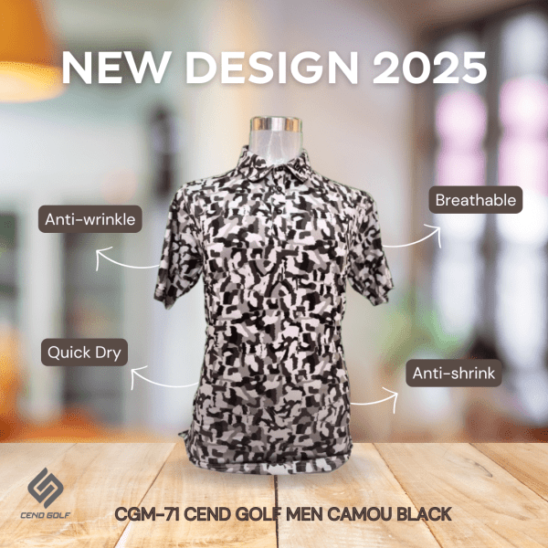 CEND Golf Men T-Shirt (Camou Black) CGM-71