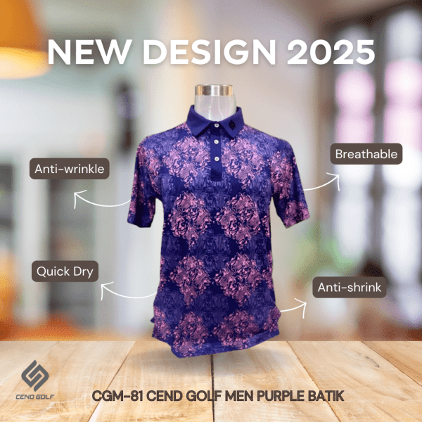 CEND Golf Men T-Shirt (Purple Batik) CGM-81
