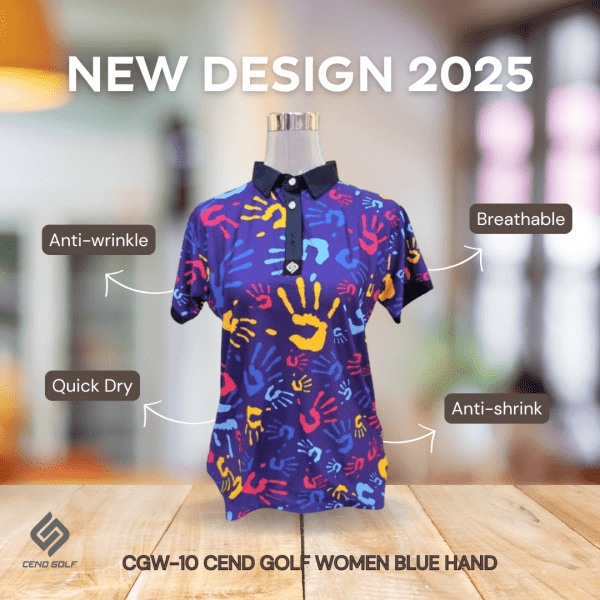 CEND Golf Women T-Shirt (Blue Hand) CGW-10