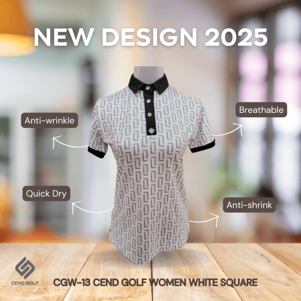 CEND Golf Women T-Shirt (White Geo) CGW-13