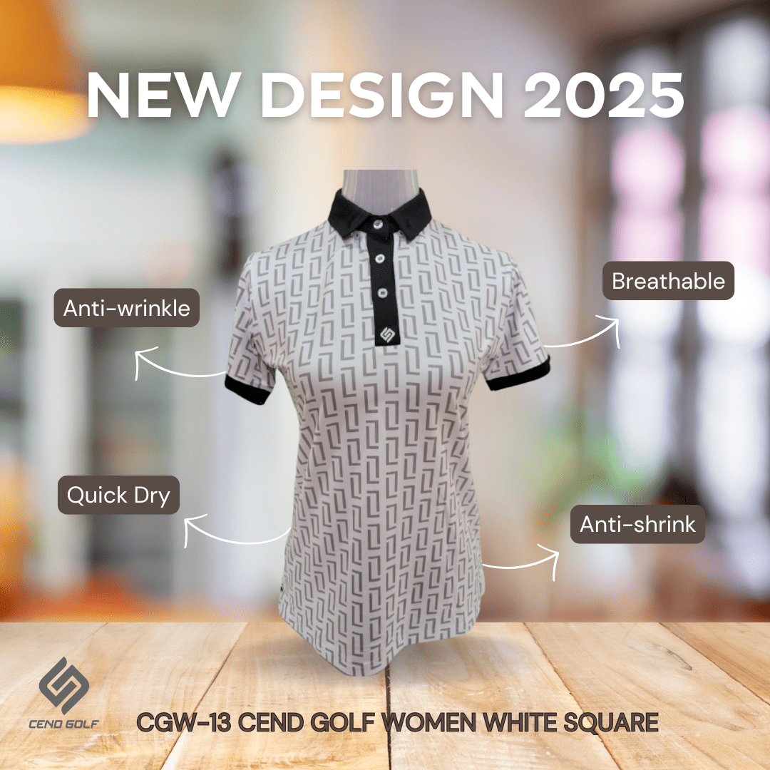 CEND Golf Women T-Shirt (White Geo) CGW-13