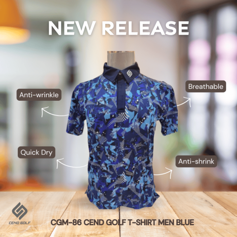 CEND Golf Men T-Shirt (Blue) CGM-86