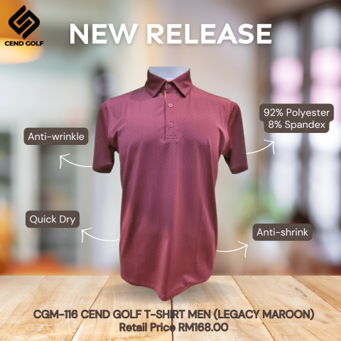 CEND Golf Men T-Shirt (Legacy Maroon) CGM-116