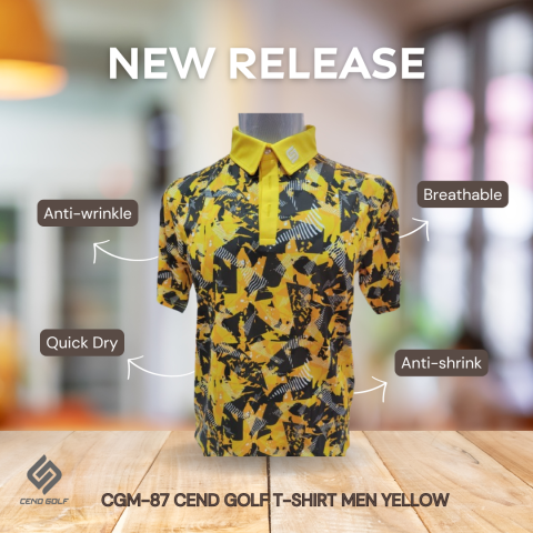CEND Golf Men T-Shirt (Yellow) CGM-87