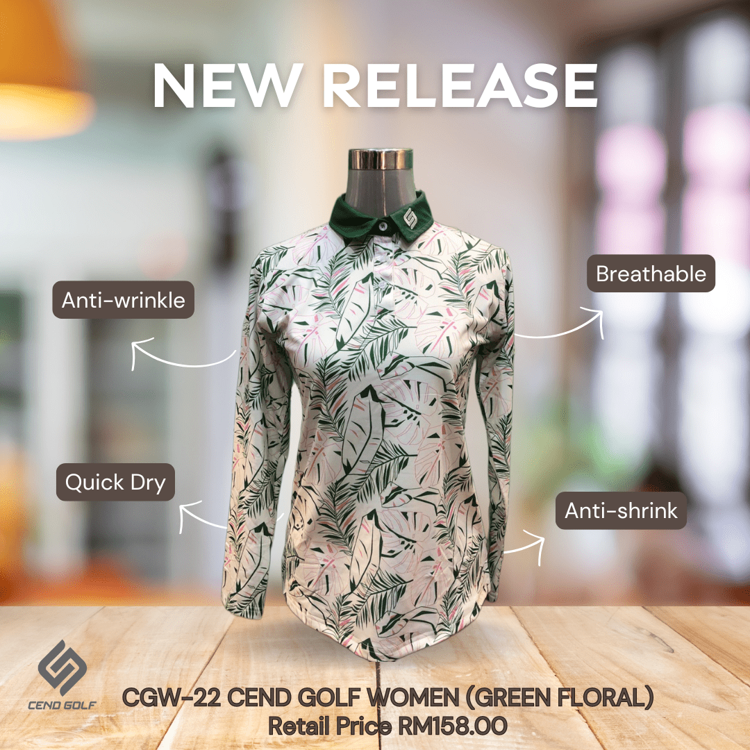 CEND Golf Women T-Shirt (Green Floral) CGW-22