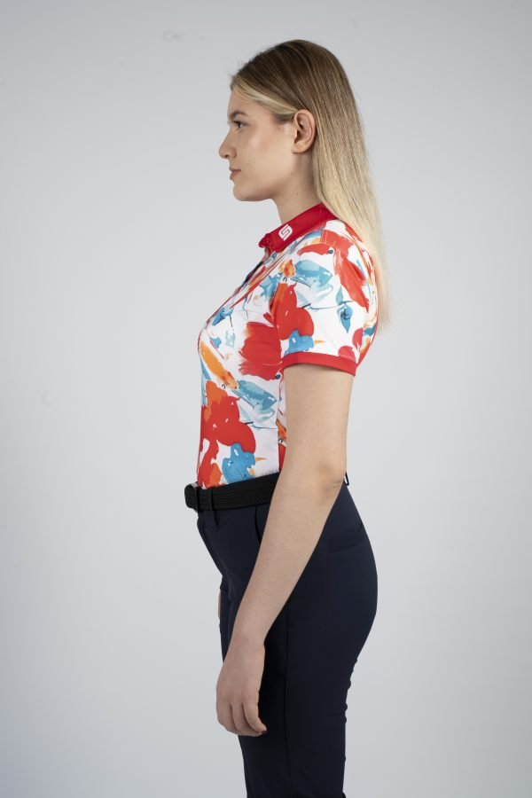 CEND Golf Women T-Shirt (Red Floral) CGW-20