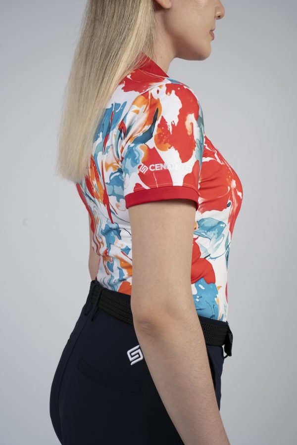 CEND Golf Women T-Shirt (Red Floral) CGW-20