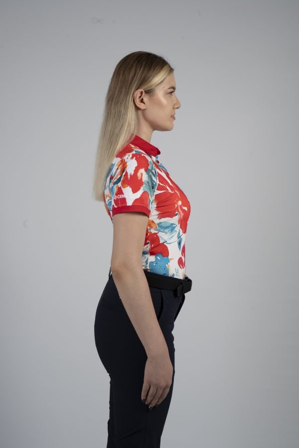 CEND Golf Women T-Shirt (Red Floral) CGW-20