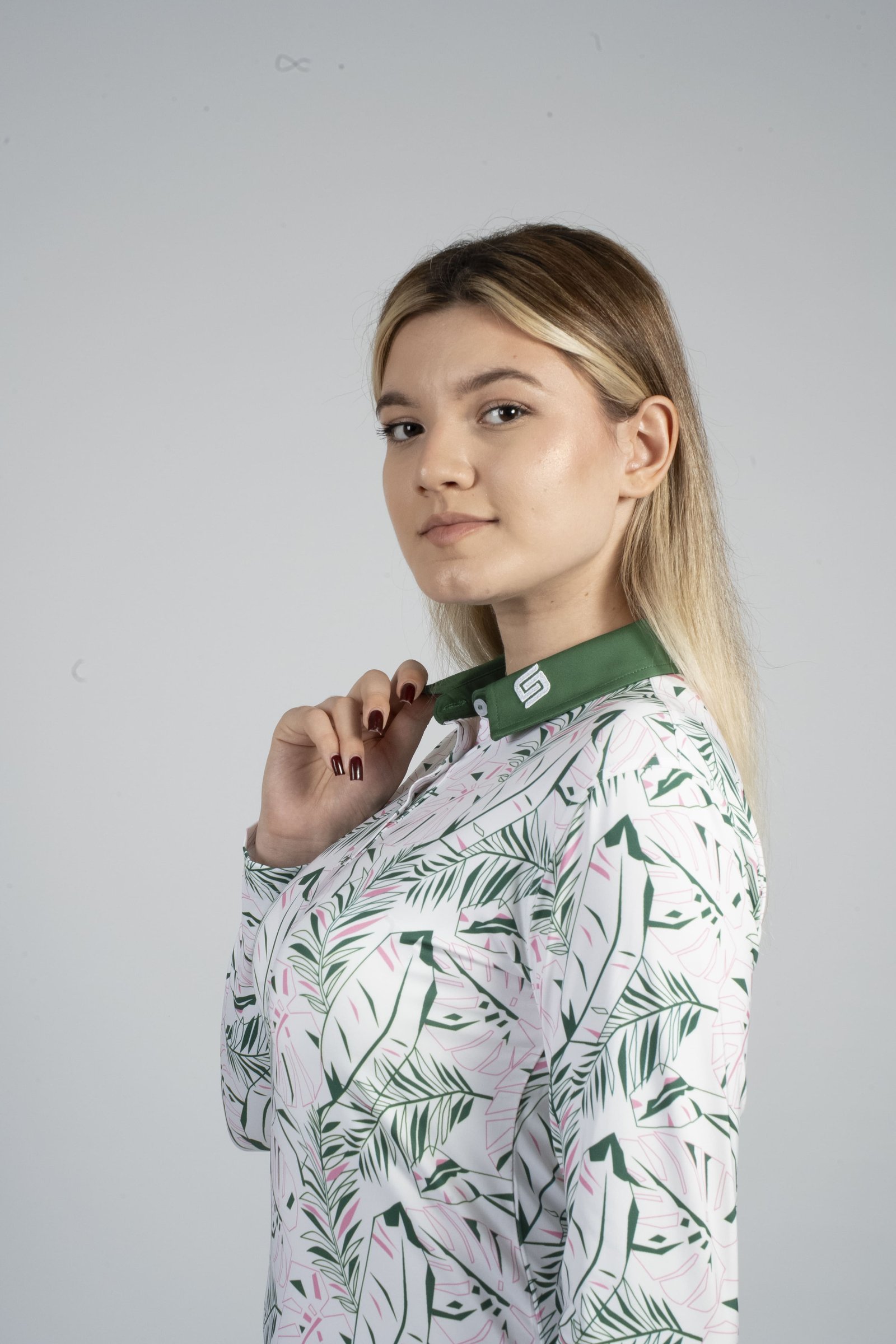 CEND Golf Women T-Shirt (Green Floral) CGW-22